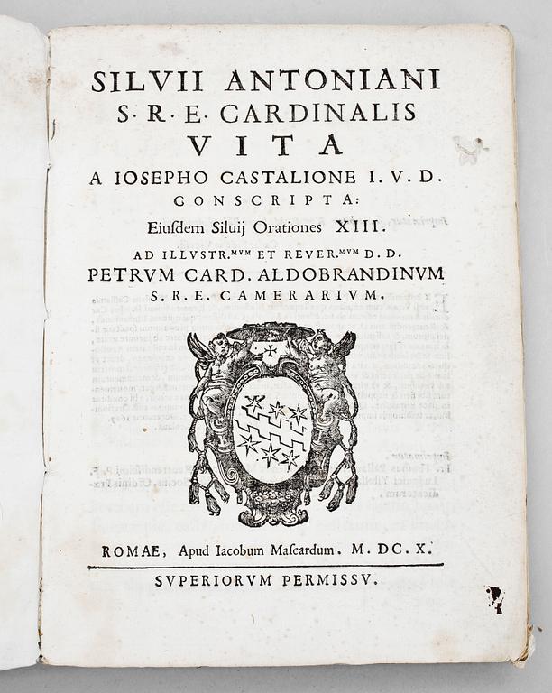 BOK, "Castalione" av J. Silvii Antoniani, Rom 1610.