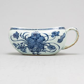 A blue and white bourdalou, Qing dynasty, Qianlong (1736-95).