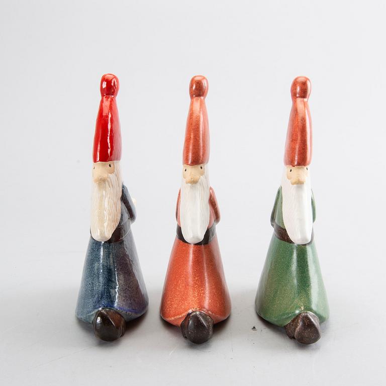 LISA LARSON, Figurines/Candleholders, 3 st, stoneware, Gustavsberg.