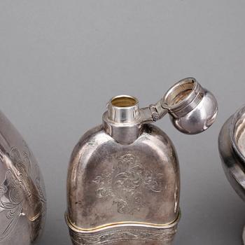 PARTI SILVERFÖREMÅL, 6 st, bla sterling, Japan 1900-tal. Tot ca 1560 gram.