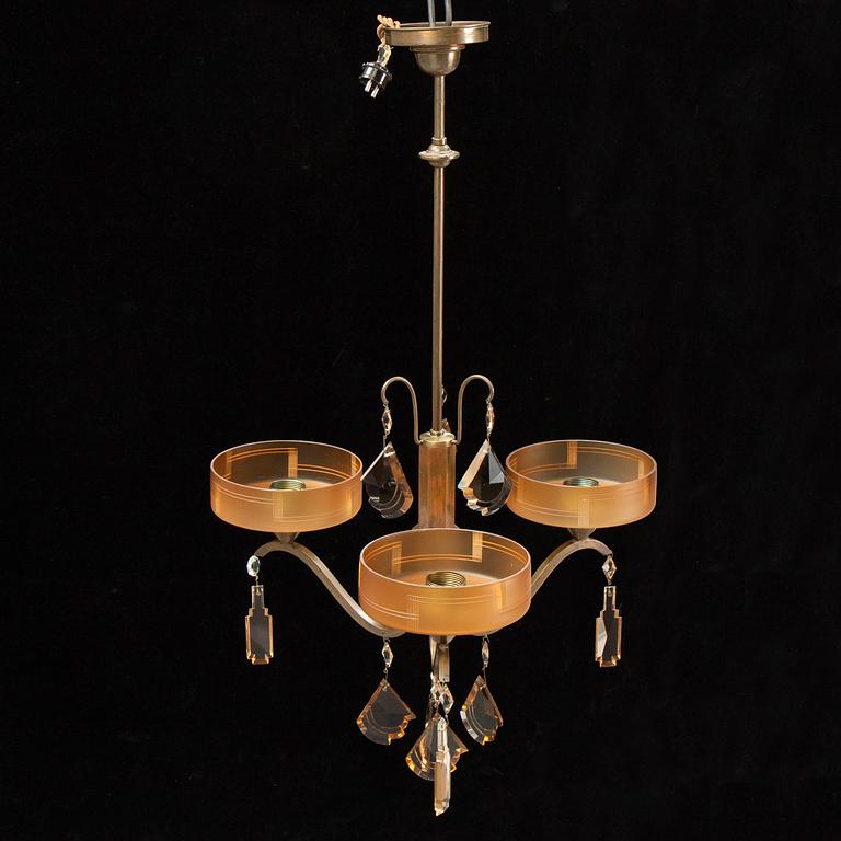 An Art Déco ceiling lamp, 1930's.