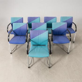 Burkhardt Vogtherr armchairs 8 pcs "Independence" for Fritz Hansen 1990s.