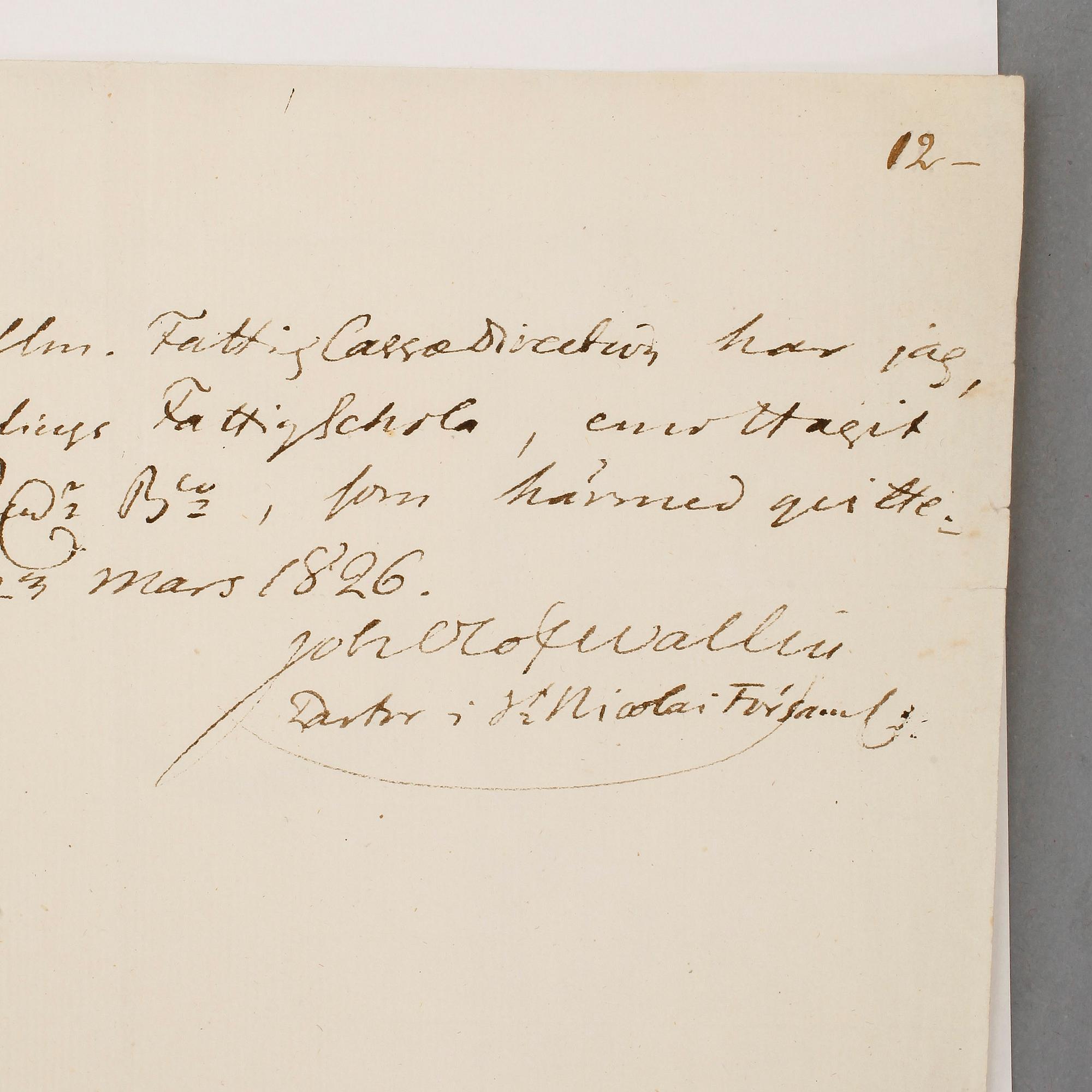 HISTORISKA SVENSKA AUTOGRAFER, 3 st, bla Magnus Gabriel de la Gardie och Johan Olov Wallin, egenhändiga.