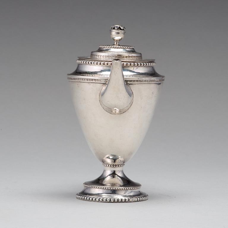 A Swedish 18th century silver tea-pot, mark of Stephan Halling, Örebro 1788.