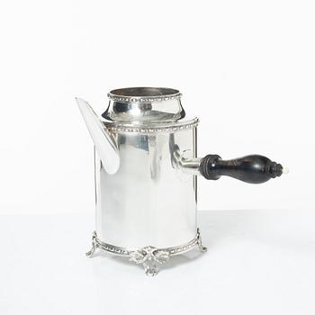 A Swedish 18th century silver coffee-pot, mark of Petter Åkerman, Stockholm 1780.