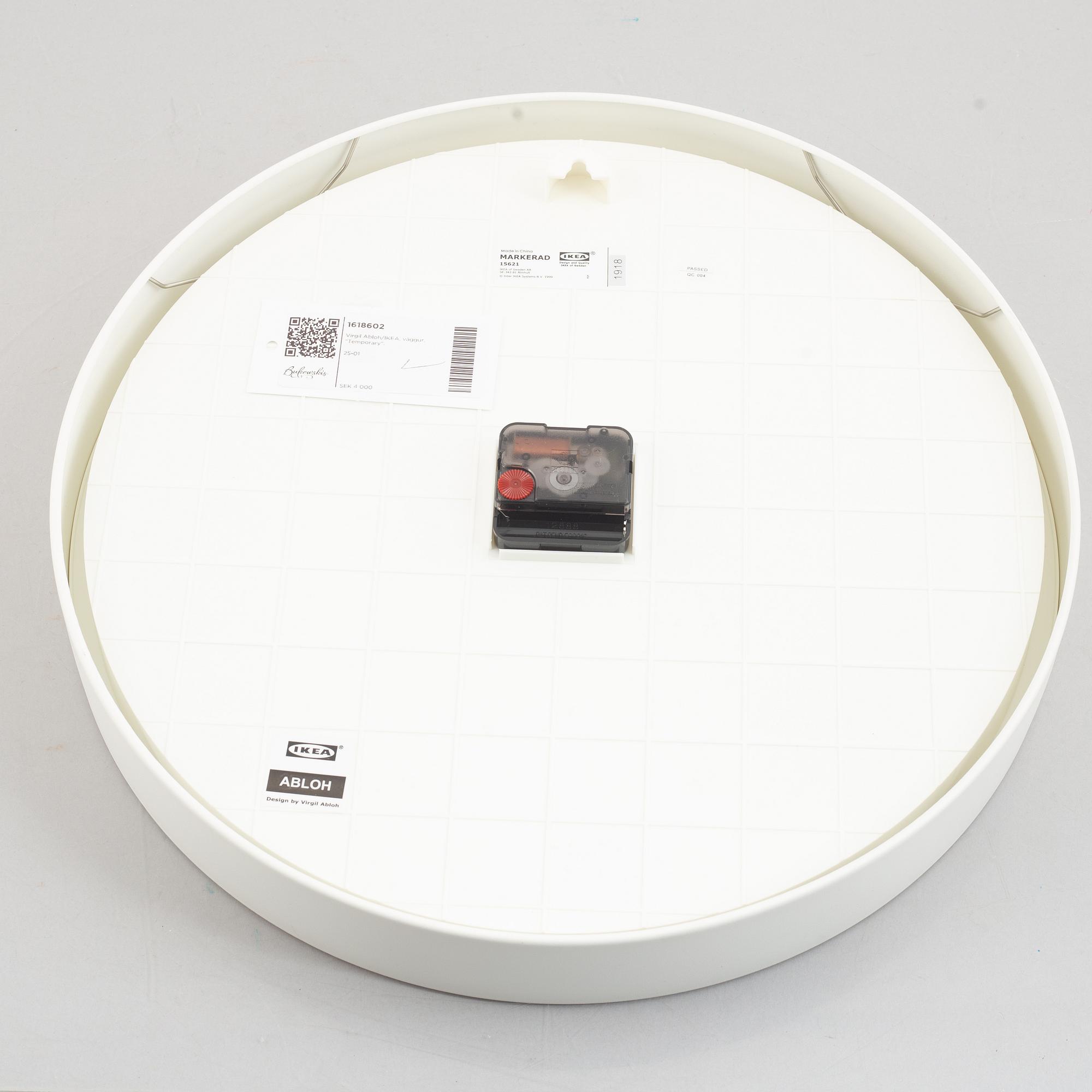 Virgil Abloh, wall clock, "Temporary", IKEA.