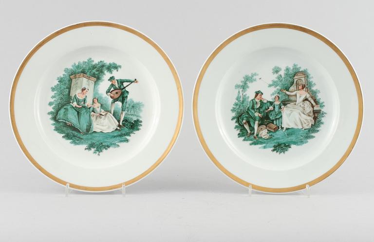 TALLRIKAR, ett par, Meissen, omkring sekelskiftet 1900.