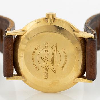 Tissot, Seastar Seven, 18K gold, wristwatch, 34 mm.
