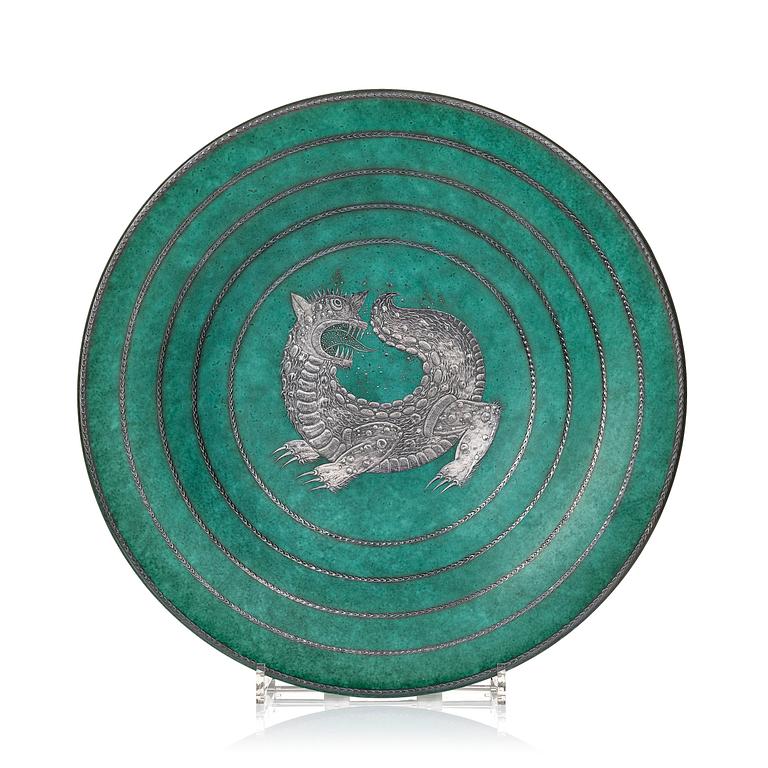 Wilhelm Kåge, an Argenta stoneware dish, model 1035, Gustavsberg, Sweden 1940.