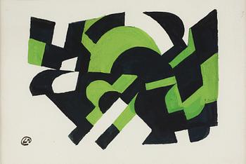 LENNART RODHE, gouache on paper, signed with monogram and signed dated 1955 on verso.