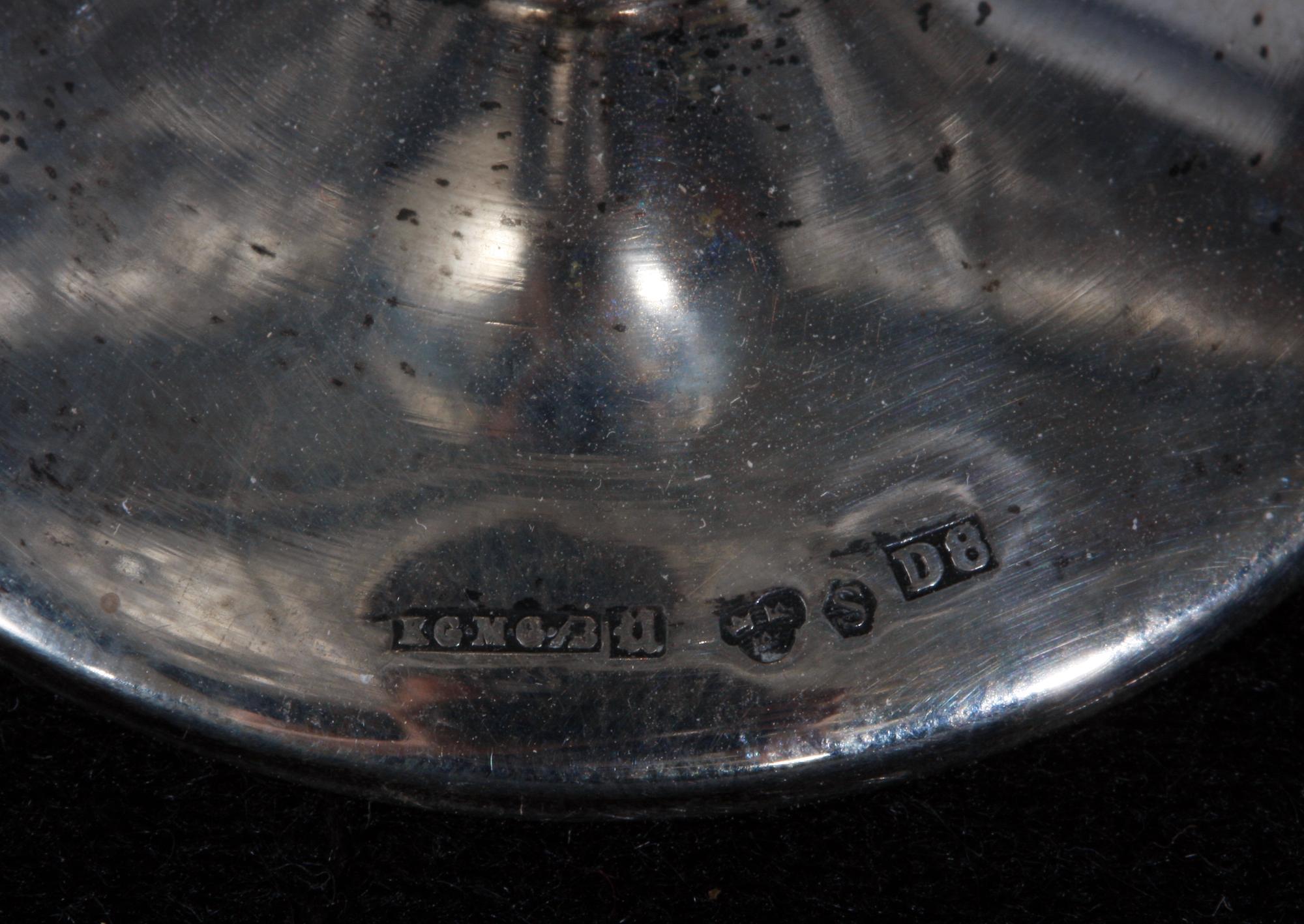 COCKTAILGLAS, 6 ST. Silver. KG Markströms. Uppsala. 1930.