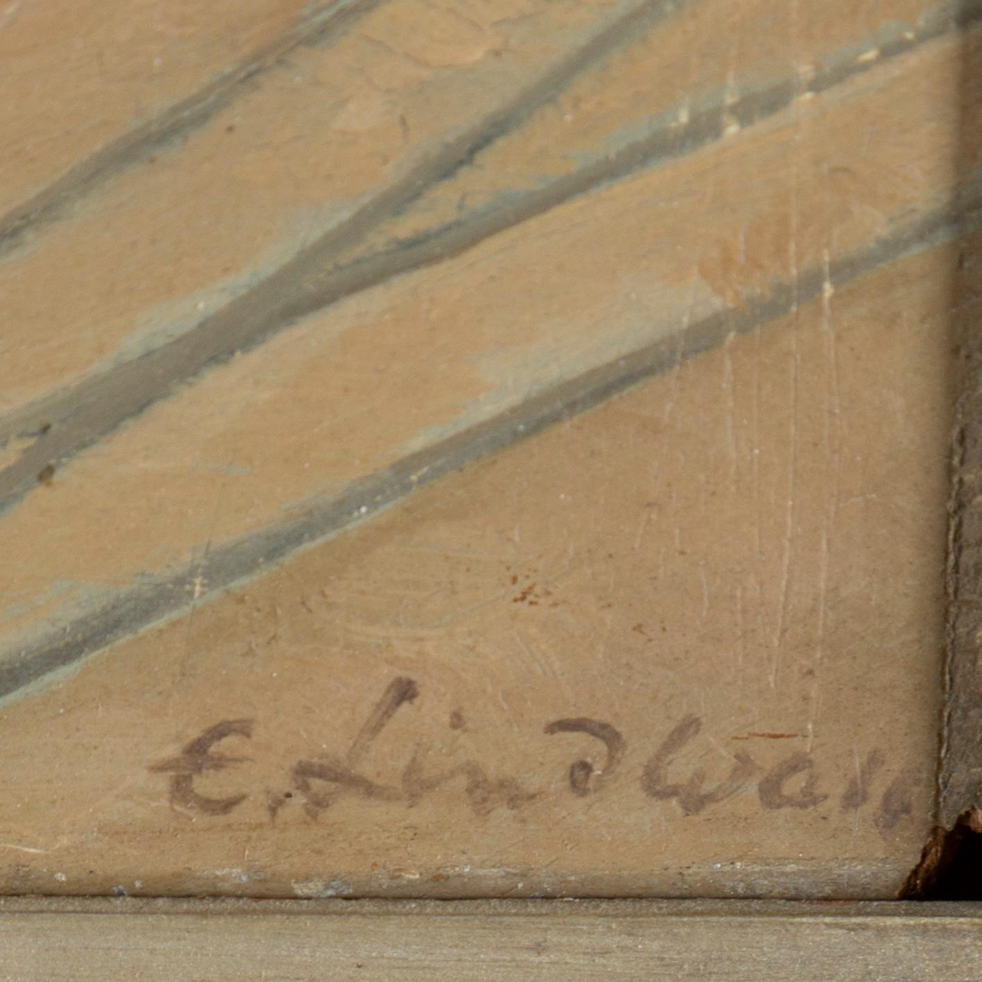 Erik Lindwall, oil on panel, signed.