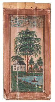 A set of Swedish mid 19th century wooden painted panels.
