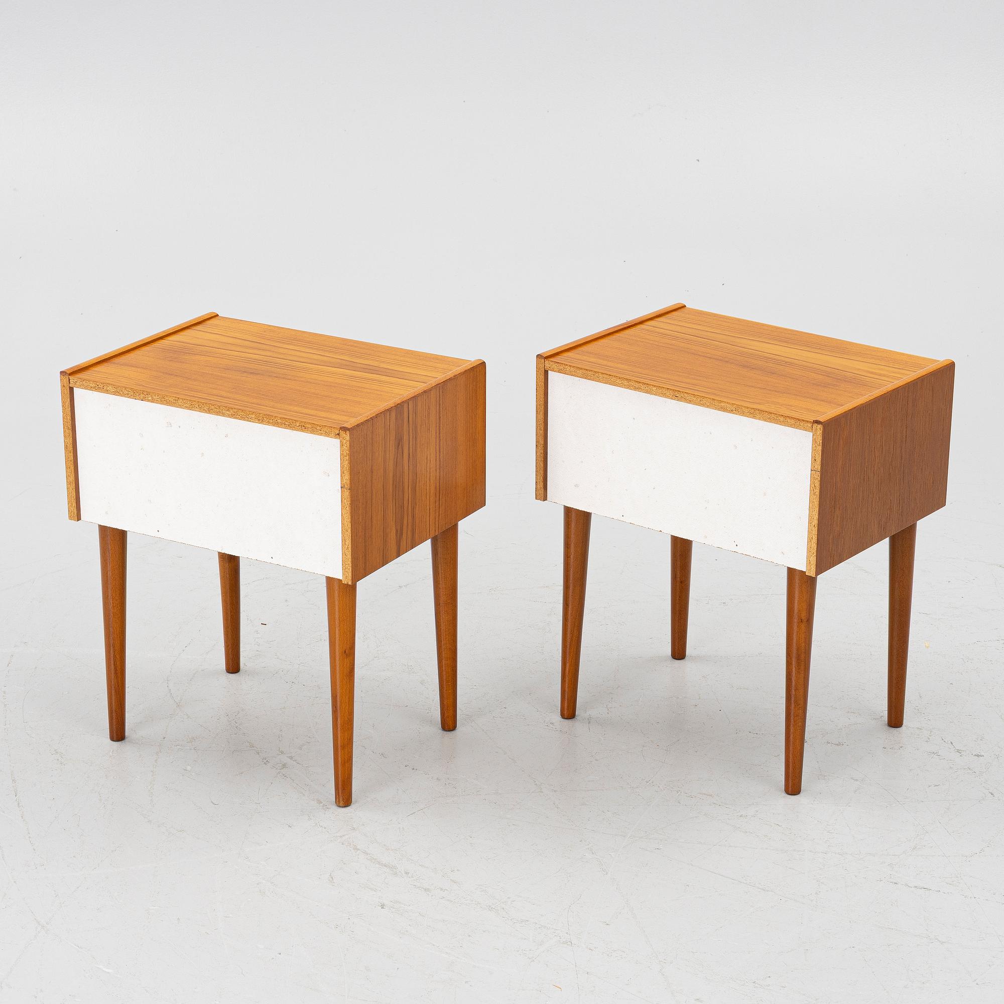 Bedside tables, a pair, 1960s.