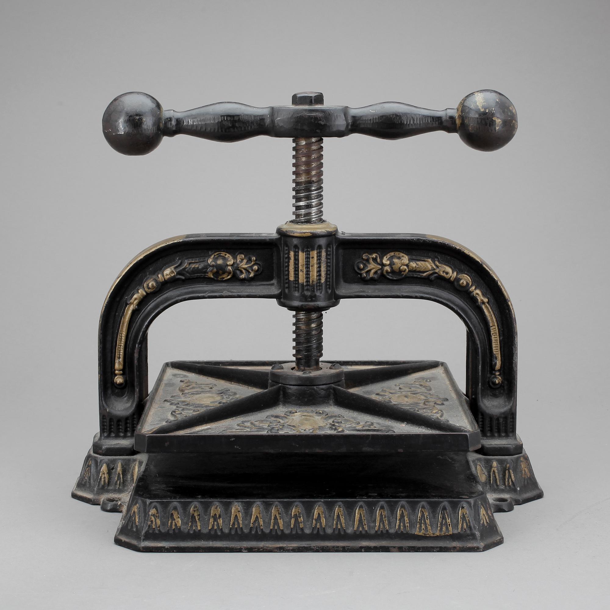 VÄXTPRESS, gjutjärn, omkring 1900.