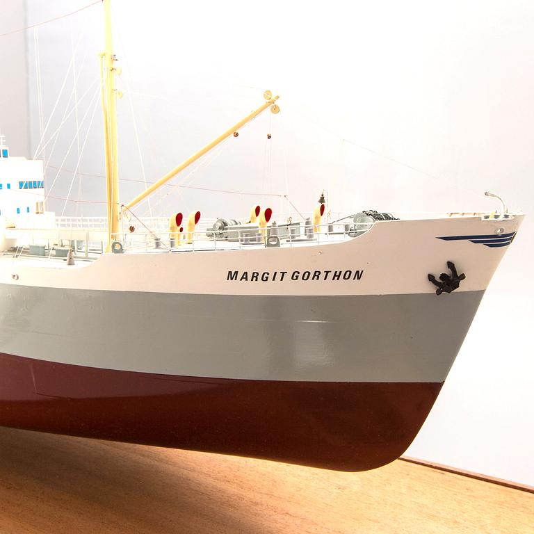 A ship model, M/T Margit Gorthon, launched 1951.