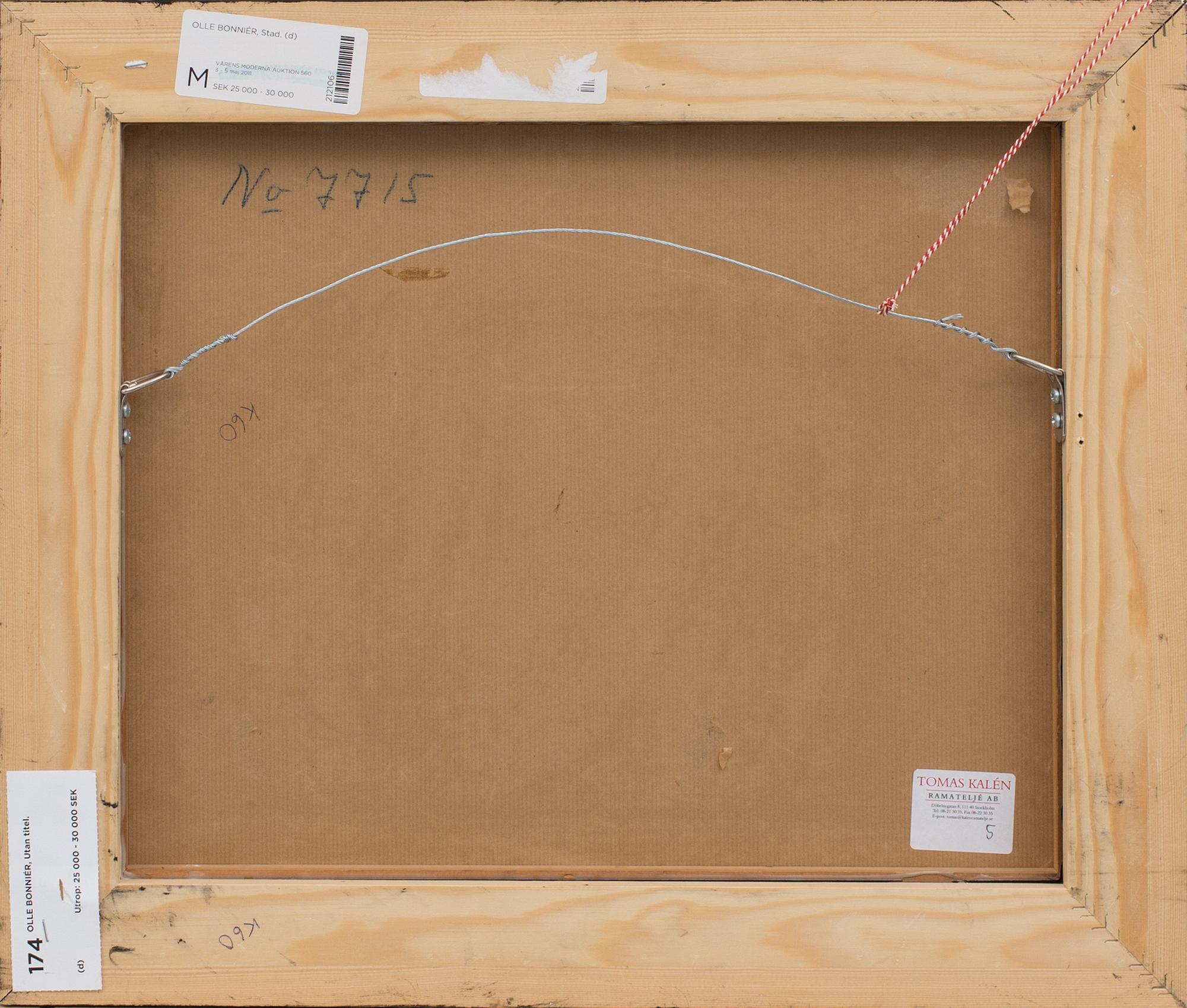 OLLE BONNIÉR, olja på duk, signerad och daterad -72.