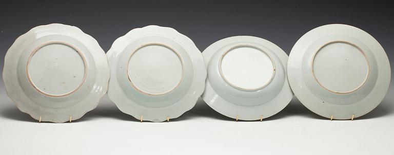 TALLRIKAR, 4 ST, porslin, Kina, Qianlong 1736-1795.