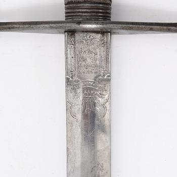 A Scottish infantry officer's sword with cross hilt and field scabbard, by Henry Wilkinson, London.