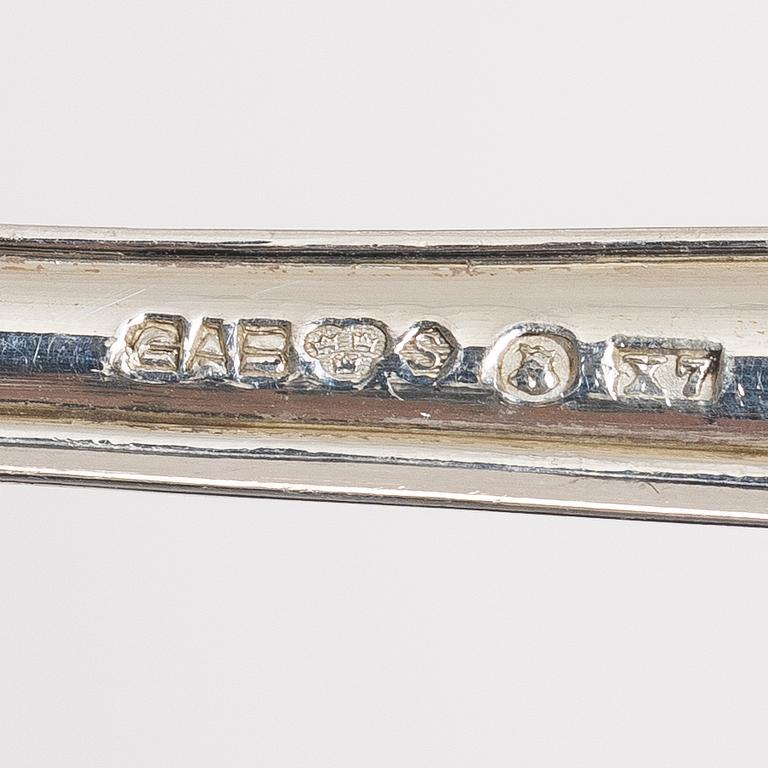 Bestickservis, 35 delar, silver, modell Vasa, GAB, Stockholm, 1924-58.