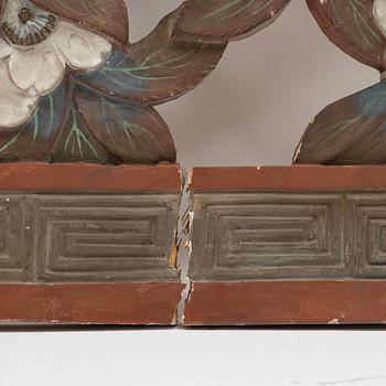 A set of two Japanese wooden panels, early 20th Century.