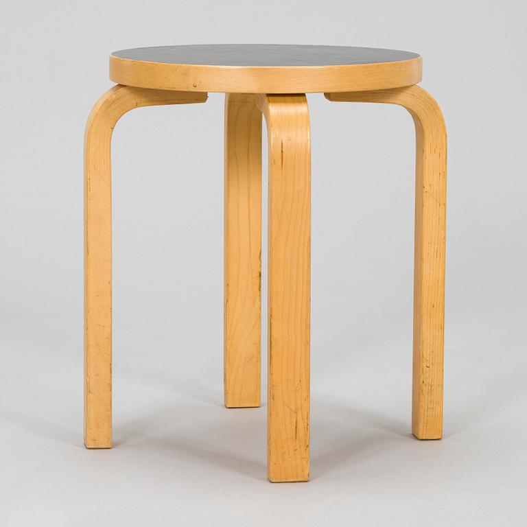 Alvar Aalto, A 1960's-1970's E60 stool for Artek, Finland.