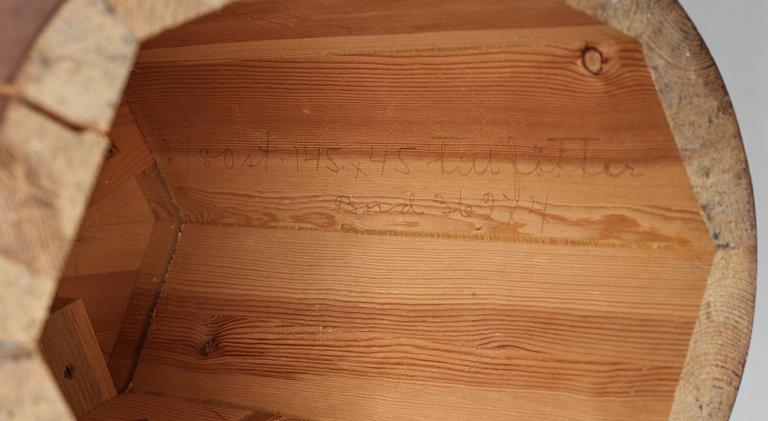 Axel Einar Hjorth, a stained pine "Utö" table, Nordiska Kompaniet, Sweden 1930's.