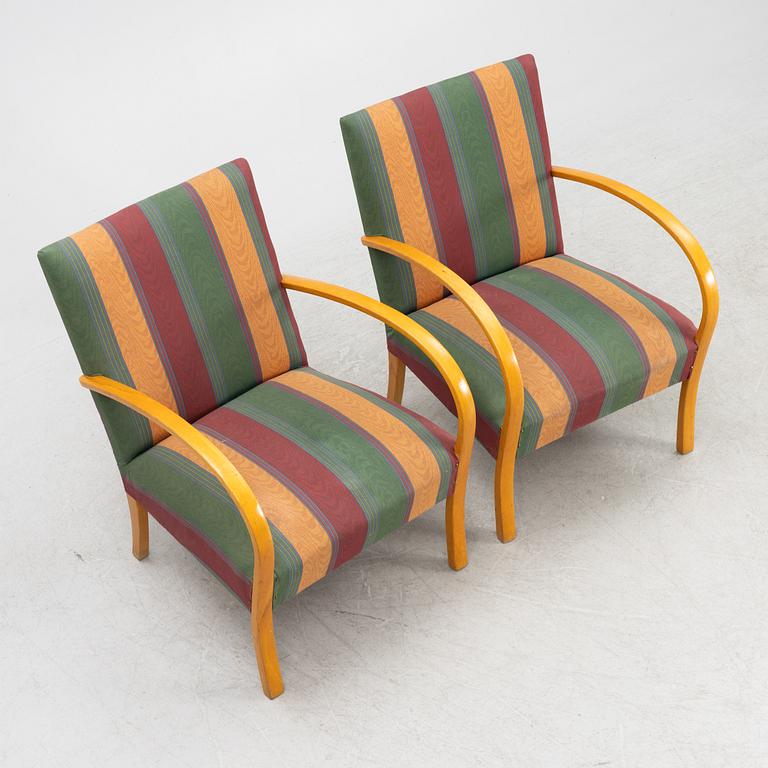 Armchairs, a pair. Swedish Modern, 1930s/40s.