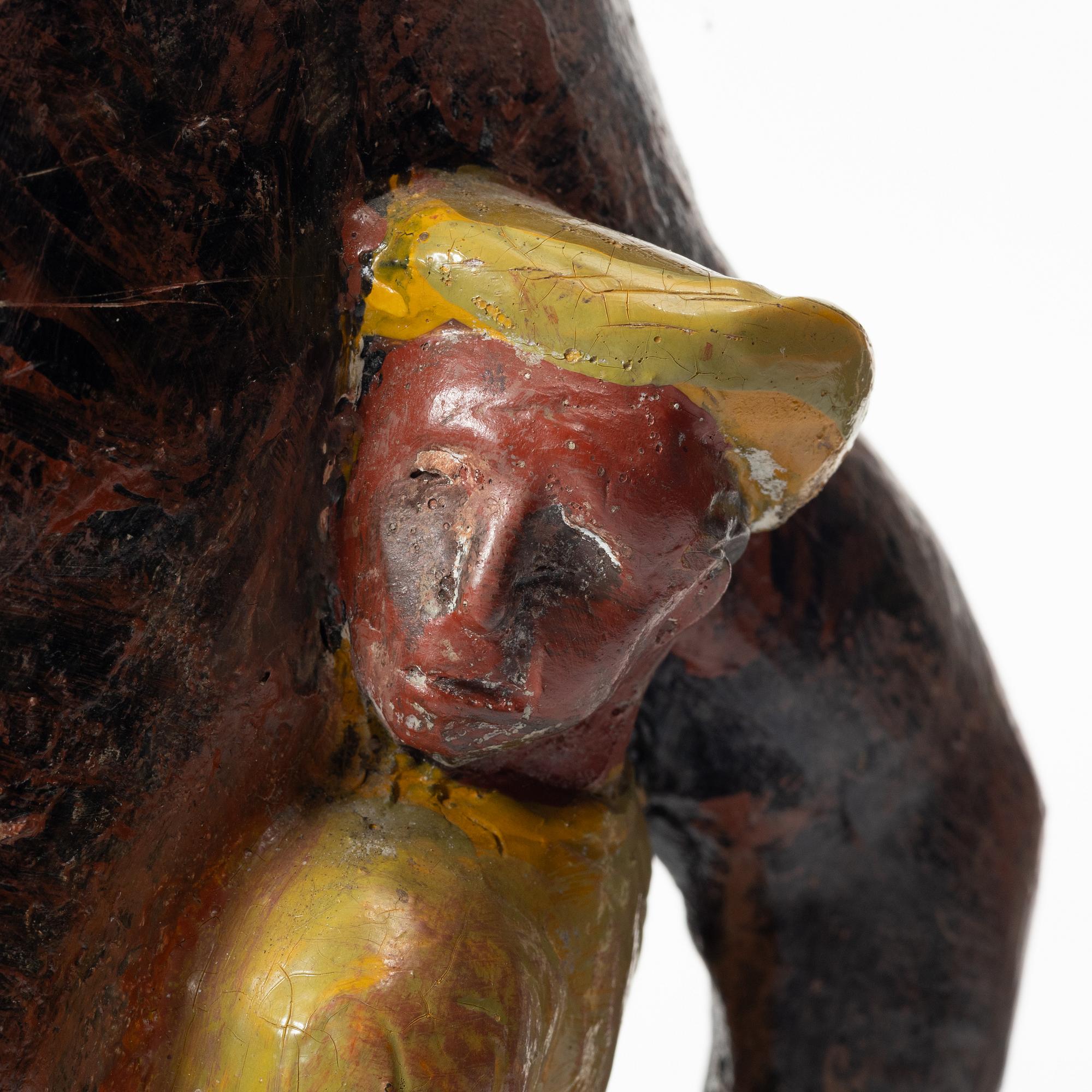 Allan Ebeling, a glazed ceramic sculpture of a bullfighter, Torshälla.