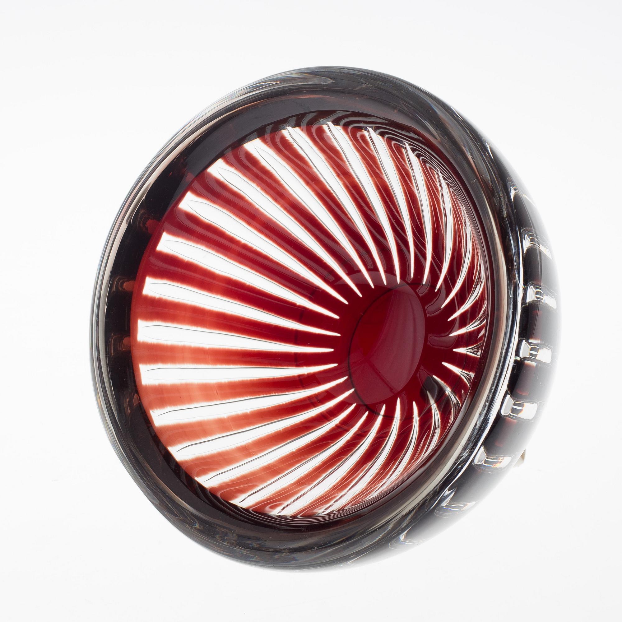 EDVIN ÖHRSTRÖM, skål av glas, Orrefors 1956, Ariel. Tidigare i Birgitta Crafoord Collection.