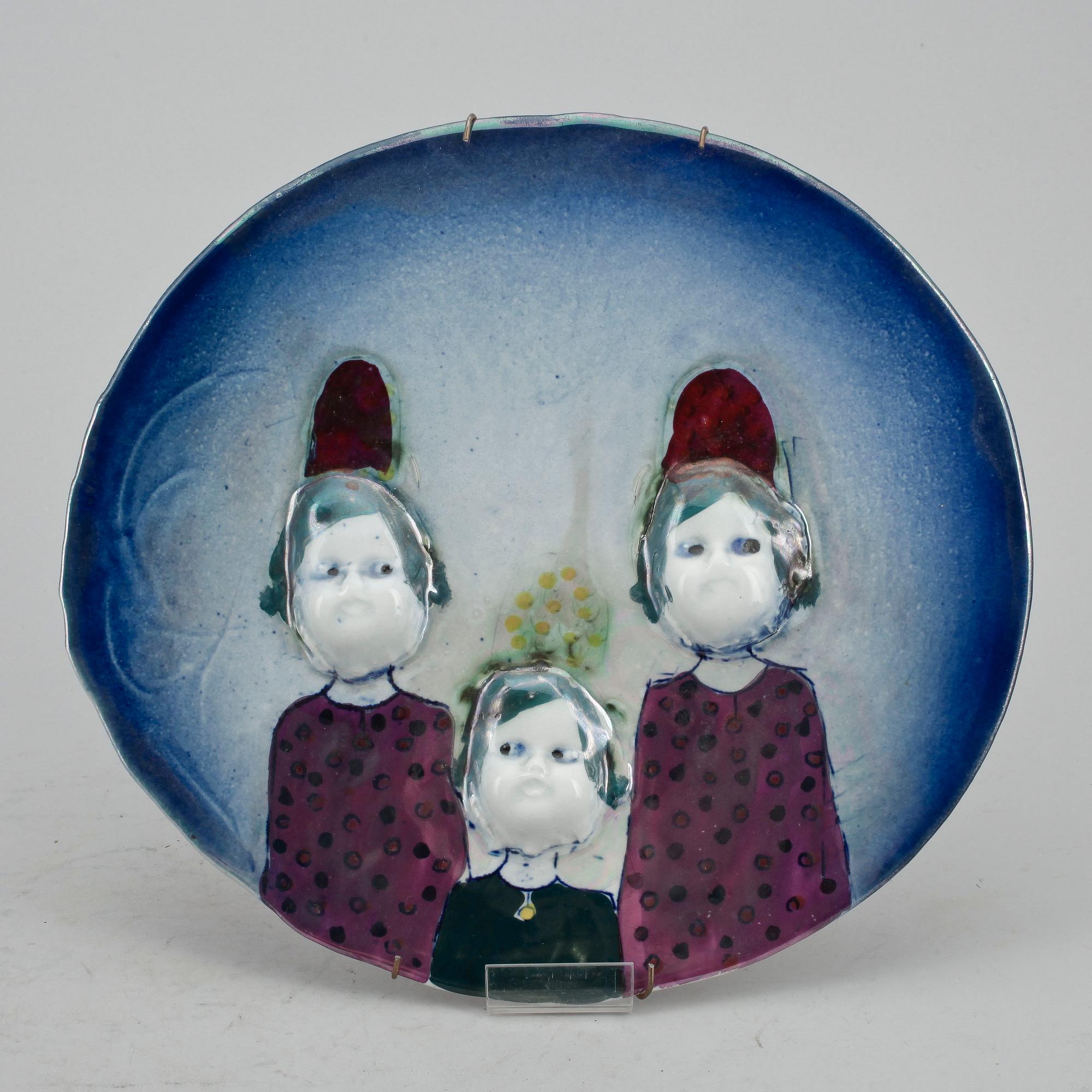 VÄGGOBJEKT, keramik, Heljä Liukko-Sundström, Arabia, 1990-tal.