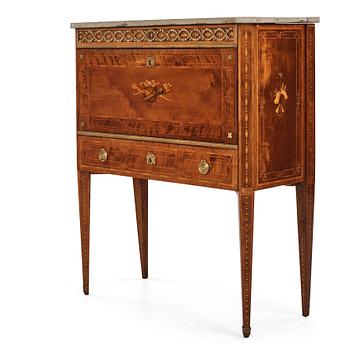 27. A Gustavian marquetry and ormolu-mounted secretaire by N. P. Stenström (master in Stockholm 1781-90).