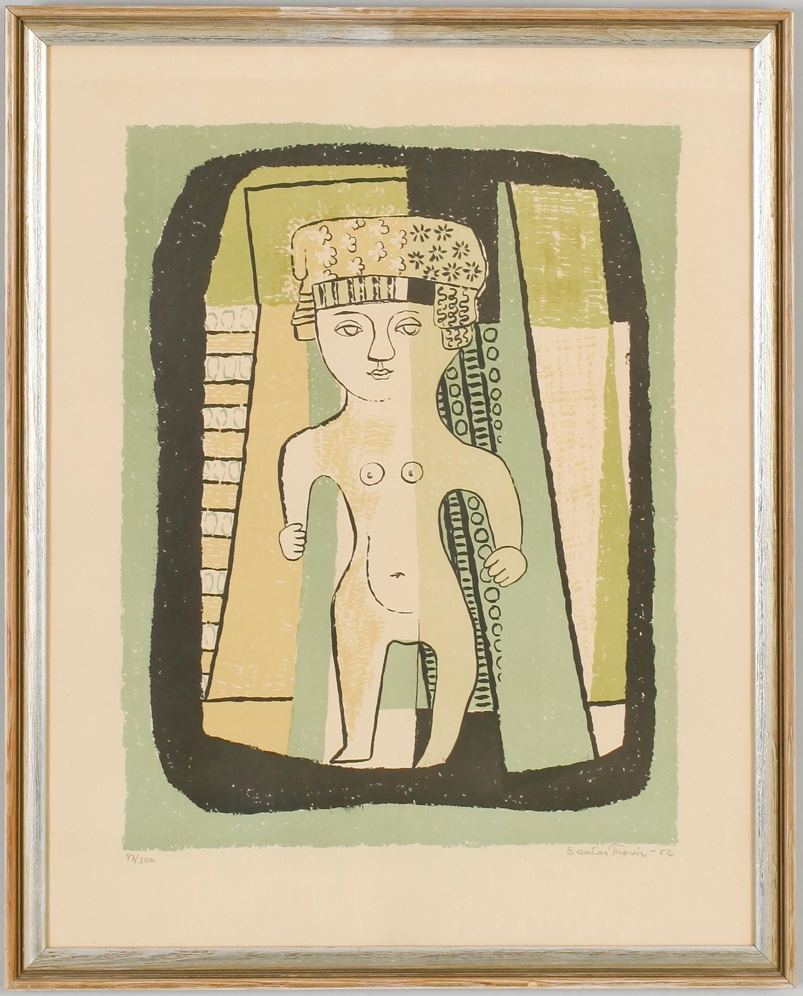 HALMSTADGRUPPEN, 5 st, färglitografier, sign, numr 97/300. 1953.