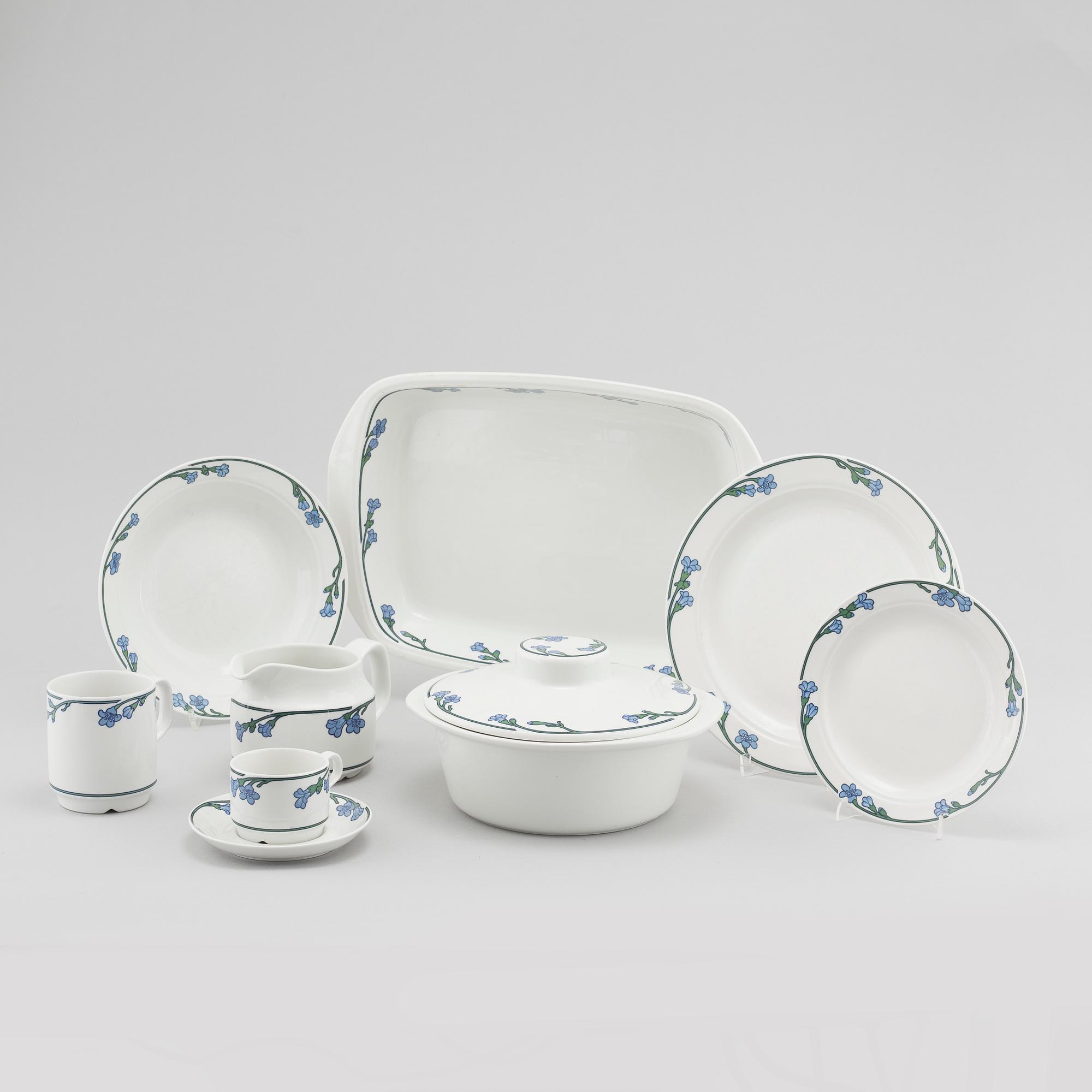 SERVISDELAR, ca 57 delar, porslin, "Ingrid", Bertil Lundgren och Jacqueline Lynd, Rörstrand, 1978-84.