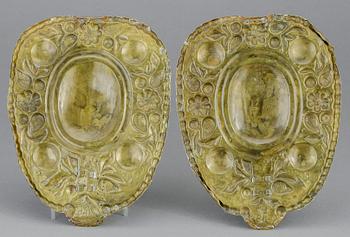 LJUSPLÅTAR, ett par, barockstil, 1800-tal.
