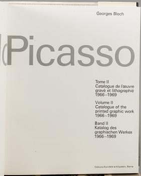 Five Pablo Picasso books, Georges Bloch, "Picasso", vol I-II and "Picasso Lithographe II-IV.