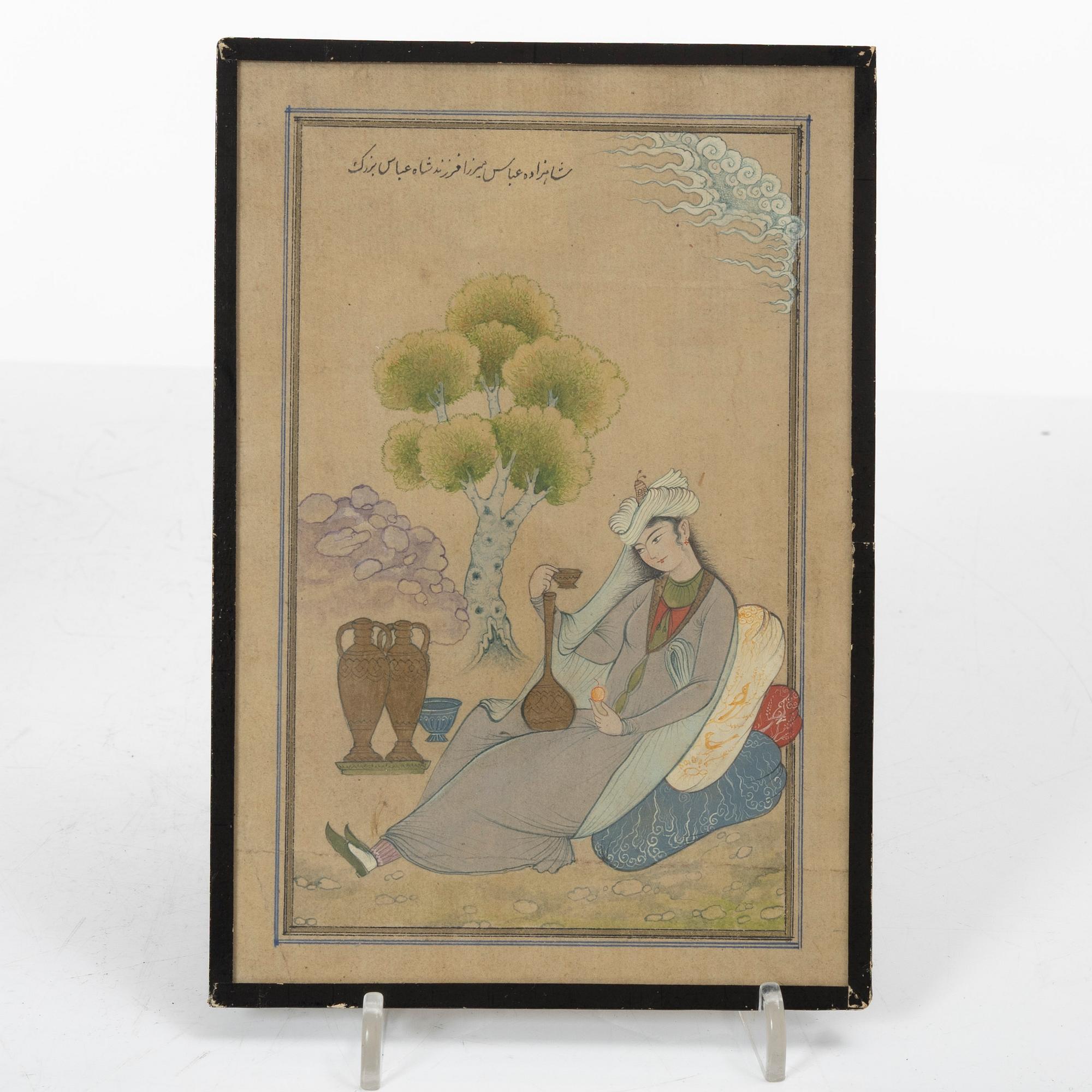 Oidentifierad konstnär, Fabelscener, Persien/Iran, sen Qajardynasti / 1900-talets första del.