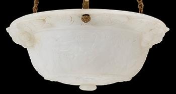 TAKAMPEL, alabaster. Empirestil, 1800-tal. H 105.