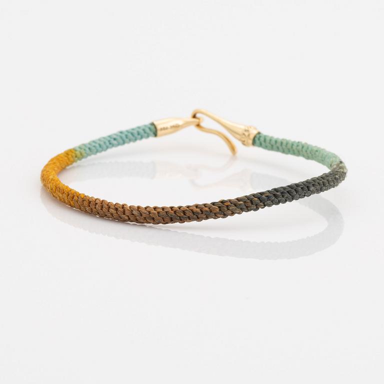 Ole Lynggaard, "Life bracelet", armband textil, spänne i guld, 18K.