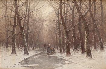 739. Johann Jungblut, Vinterlandskap med figurer.