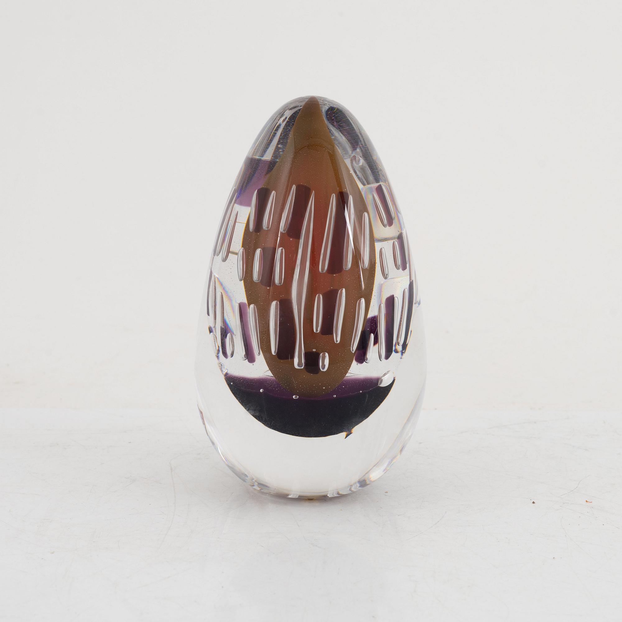 Jan Johansson, glass egg, Orrefors 1989.