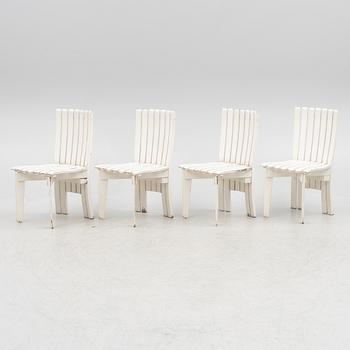 Alvar & Aino Aalto, an 'Aurino' garden furniture set with table and four chairs.