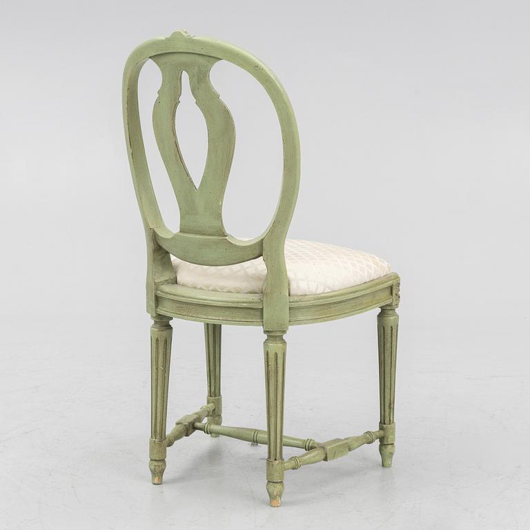 Six Gustavian style chairs, Sweden, mid20th century.