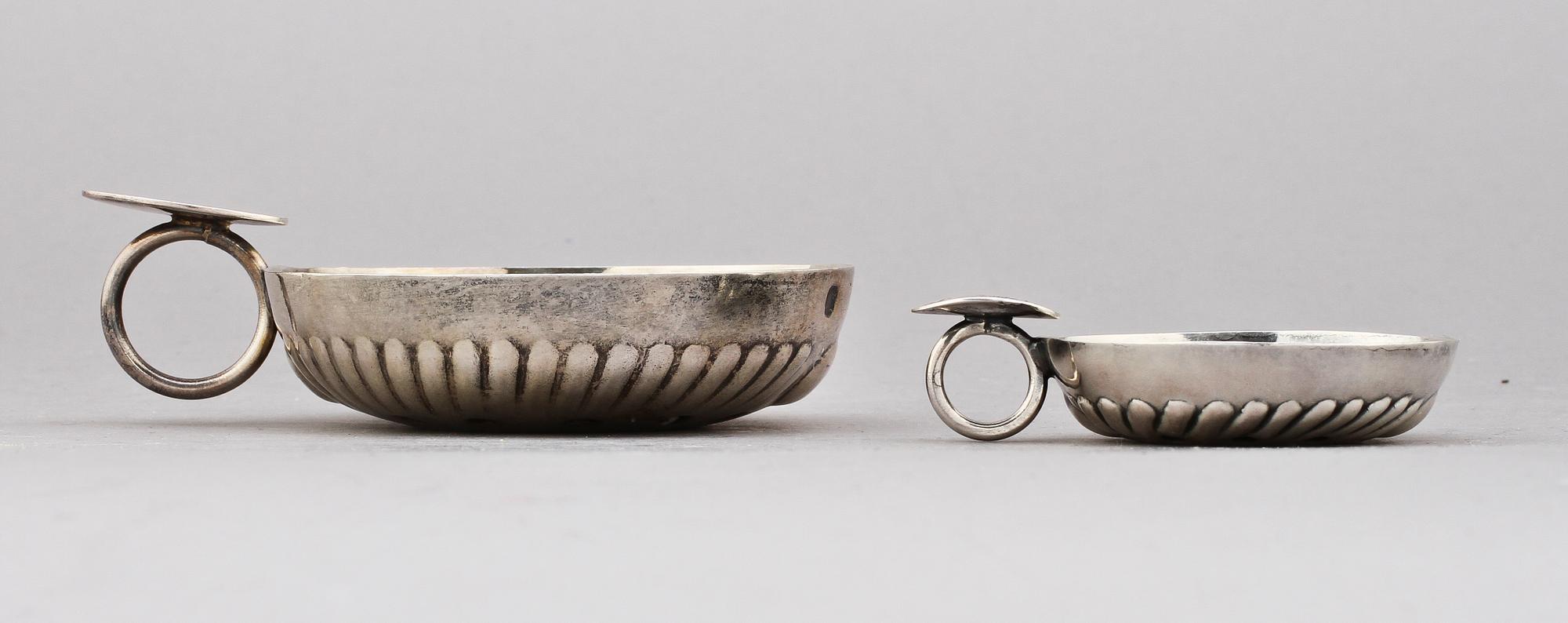 VINPROVARKOPPAR, silver, delvis Frankrike, 1900-tal. Vikt 220 g.
