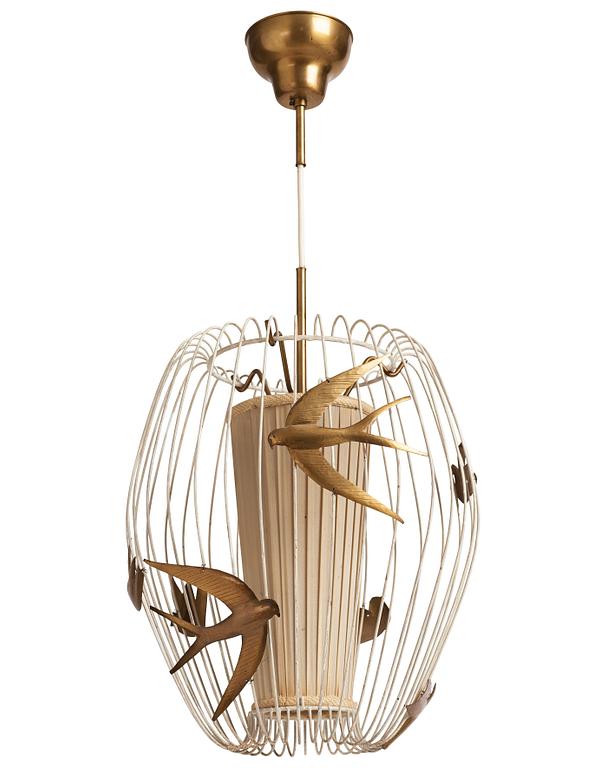 Hans Bergström, a ceiling lamp, model "3", ateljé Lyktan, Åhus, Sweden 1940-50s.