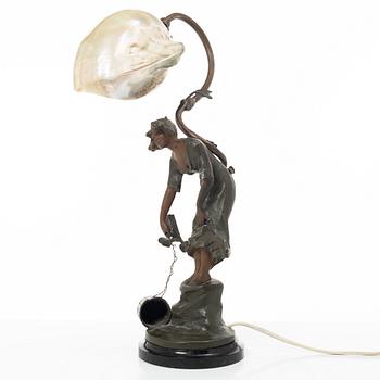 Ludwig Beck, table lamp, "Bonjour", Art Nouveau, early 20th century.