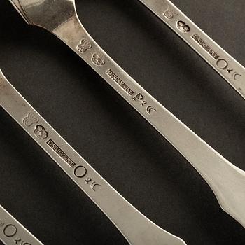 DIEDRICH SCHVART, 6 silver forks, Karlskrona 1796-97.