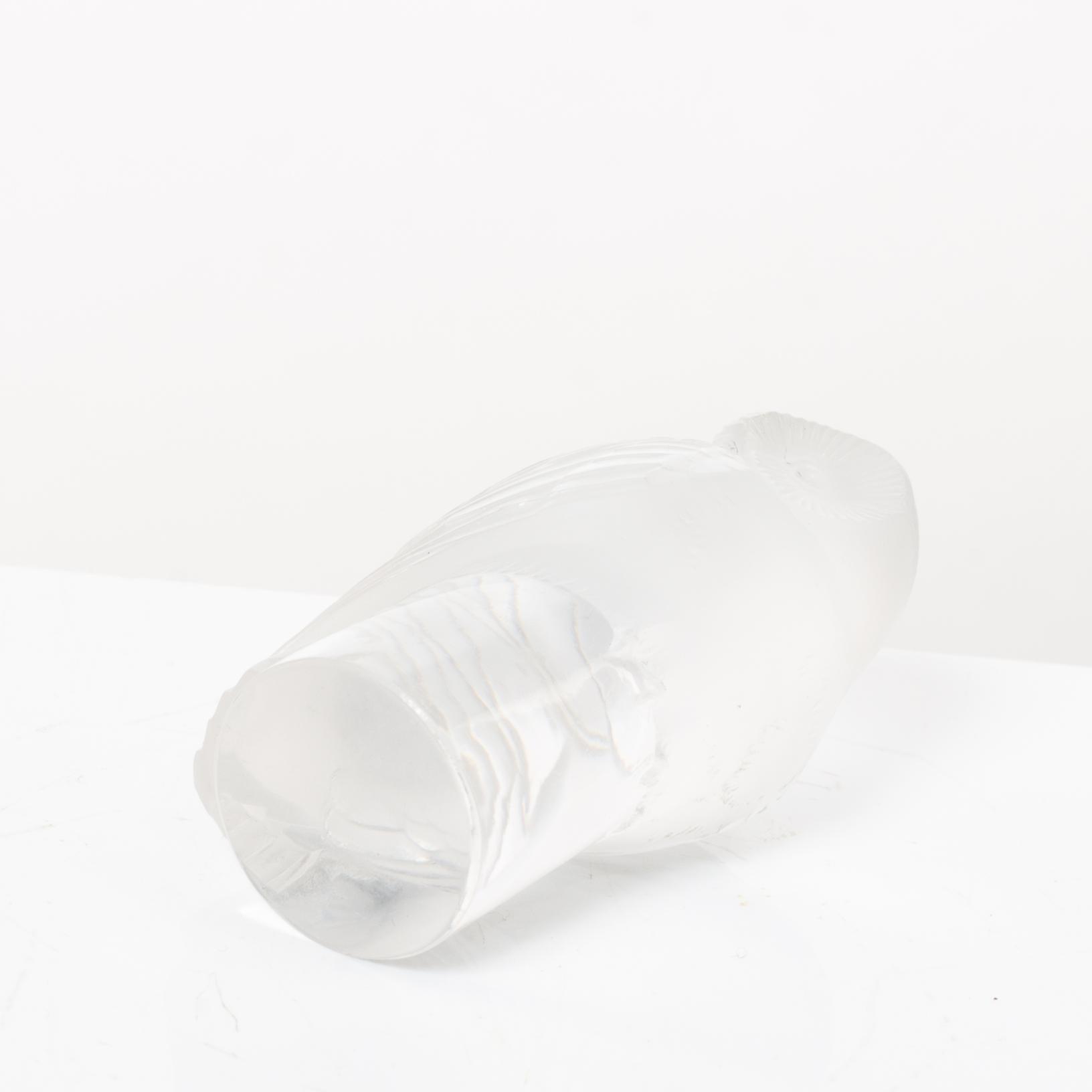 9 glass figurines, Lalique, France.