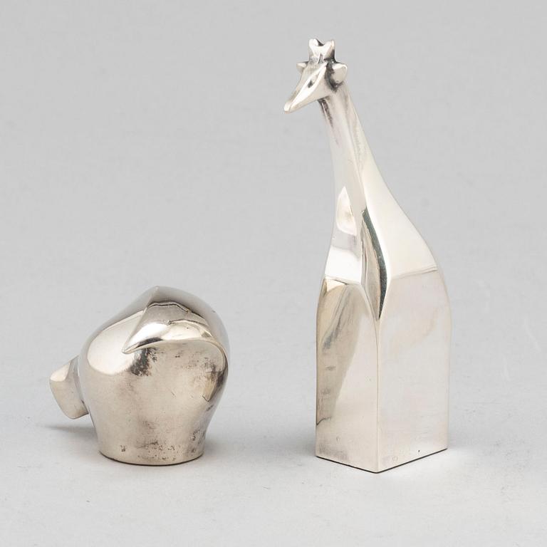 GUNNAR CYRÉN, , two silver plated figurines Dansk Design Japan later part of the 20th century.