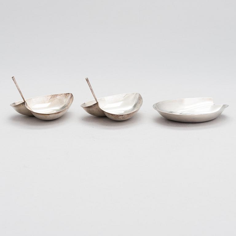 Tapio Wirkkala, three sterling silver bowls, Kultakeskus, Hämeenlinna 1959 and 1969.